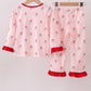 Christmas santa claus print ruffle pants set