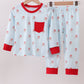 Christmas santa claus print pants set