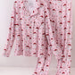 Pink santa claus bamboo mom pajamas set