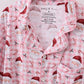 Pink santa claus bamboo mom pajamas set
