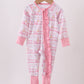Pink train bamboo pajamas zipper romper