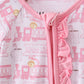 Pink train bamboo pajamas zipper romper