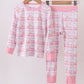 Pink train bamboo pajamas set