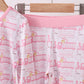 Pink train bamboo pajamas set