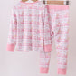 Pink train bamboo pajamas set