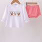 White deer embroidery bloomer set