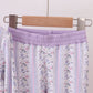 Lavender floral ruffle bamboo pajams pants set