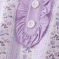 Lavender floral ruffle bamboo pajams pants set