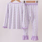 Lavender floral ruffle bamboo pajams pants set