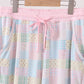 Pink floral checkered bamboo mom pajamas pants