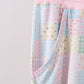 Pink floral checkered bamboo mom pajamas pants
