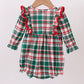 Green plaid ruffle bubble