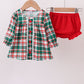 Green plaid ruffle bloomer set