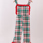 Green plaid ruffle jumpsuit