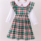 Green plaid ruffle 2pc set