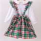 Green plaid ruffle 2pc set
