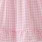 Pink bow embroidery gingham ruffle bloomer set