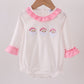 Pink santa claus embroidery ruffle bubble