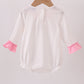 Pink santa claus embroidery ruffle bubble