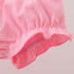 Pink santa claus embroidery ruffle bloomer set