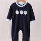 Navy santa claus embroidery romper