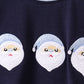 Navy santa claus embroidery romper