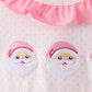 Pink santa claus embroidery ruffle pants set