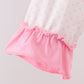 Pink santa claus embroidery ruffle pants set