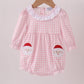 Pink santa claus applique ruffle bubble