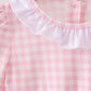 Pink santa claus applique ruffle bloomer set