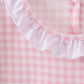 Red santa claus applique ruffle pants set