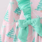 Pink christmas tree ruffle bloomer set