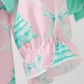 Pink christmas tree ruffle bloomer set