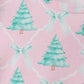 Pink christmas tree ruffle pajama set