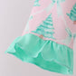 Pink christmas tree ruffle pajama set