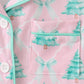Pink christmas tree ruffle pajama set