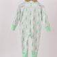 Green christmas tree bamboo zipper romper