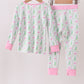 Pink christmas tree bamboo pajama set
