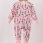 Nutcracker print bamboo ruffle zipper romper