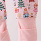 Nutcracker print bamboo ruffle zipper romper