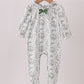 Green christmas tree print ruffle romper