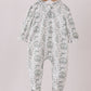 Green christmas tree print ruffle romper