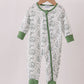 Green christmas tree print romper
