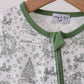 Green christmas tree print romper