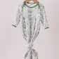 Green christmas tree print gown
