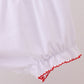 White santa claus smocked bloomer set