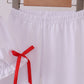 White santa claus smocked ruffle pants set