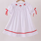White santa claus smocked dress