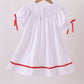 White santa claus smocked dress