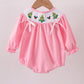 Pink christmas tree smocked bubble